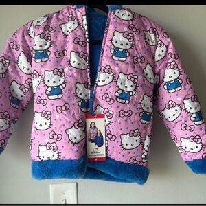 Hello Kitty Pink and Blue Puffer Jacket